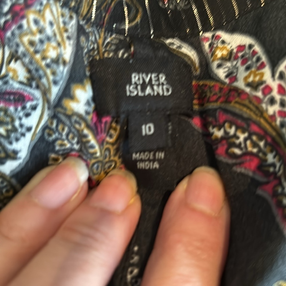 River island black and gold summer dress in size 10 - Picture 4 of 14